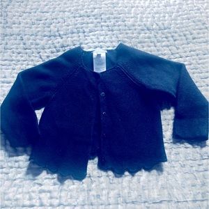 Jacadi Navy Cardigan Sweater w/Scallop Detail 18 Months